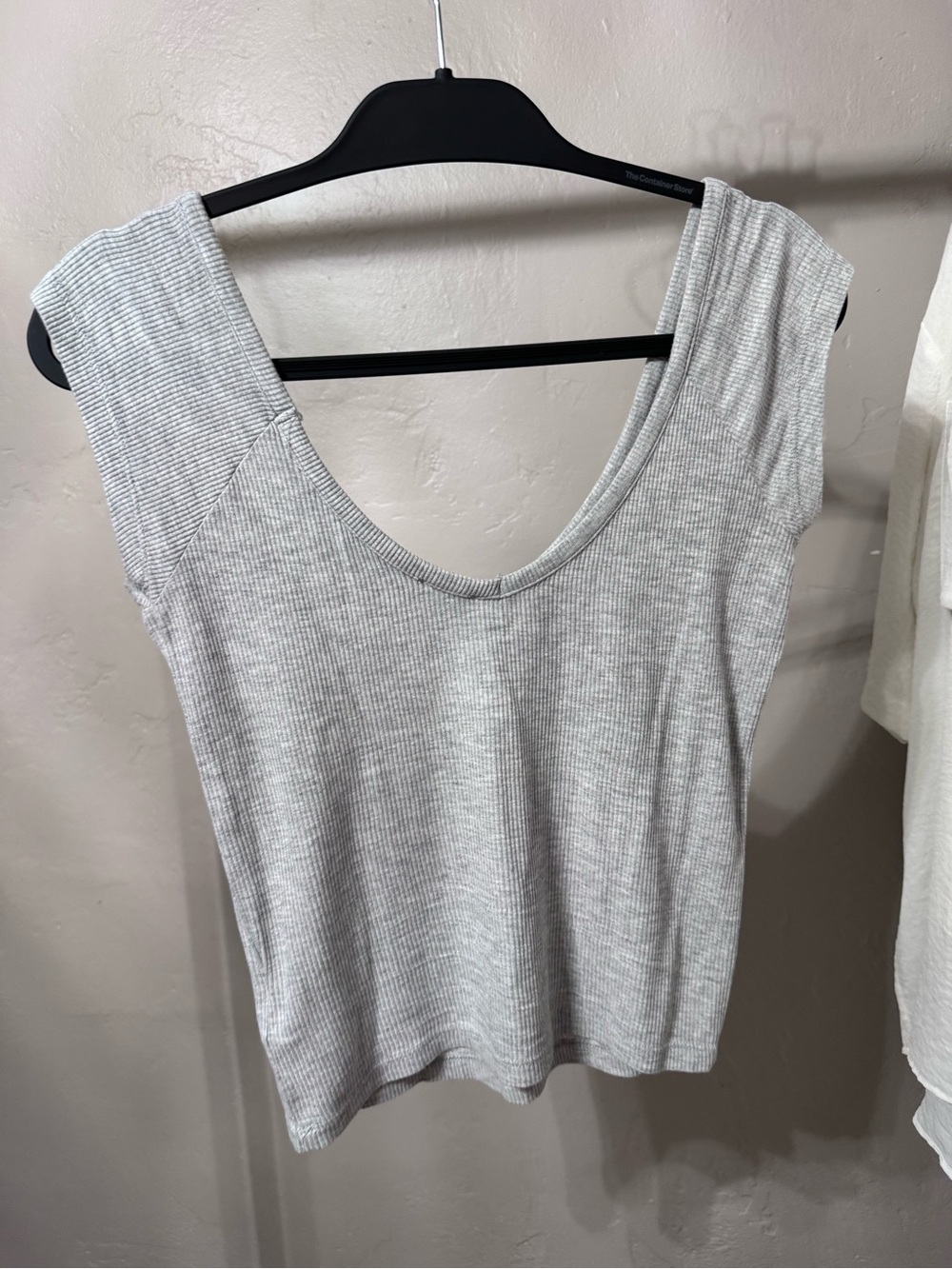 Cotton On Light Gray Ribbed V-Neck Tank
